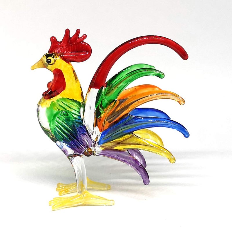 ZOOCRAFT Glass Rooster Chicken Figurine Country Kitchen Decoration Style Miniature Hand Blown Collectible Figure - Image 5